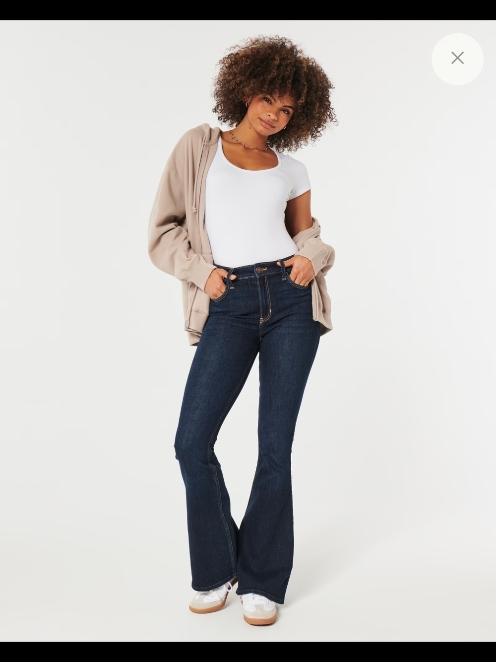 Hollister Dark Blue High-Rise Flare Jeans